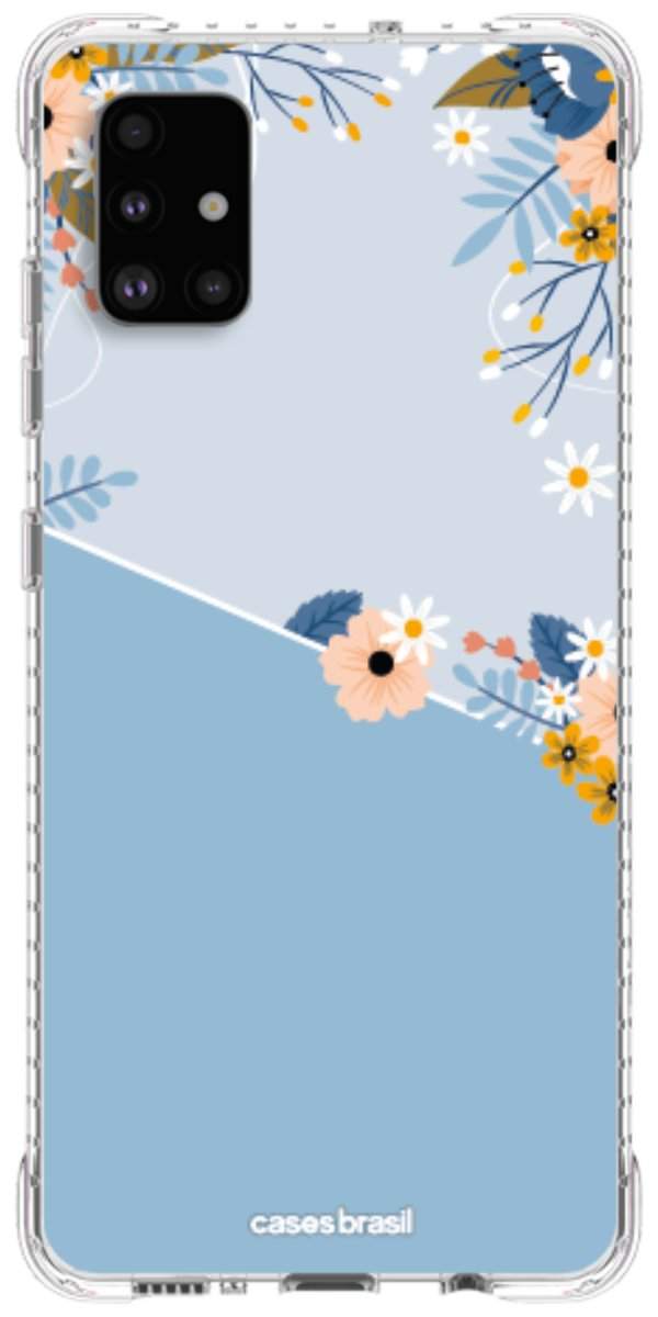 Capinha para Celular Ramo de Flores Azul