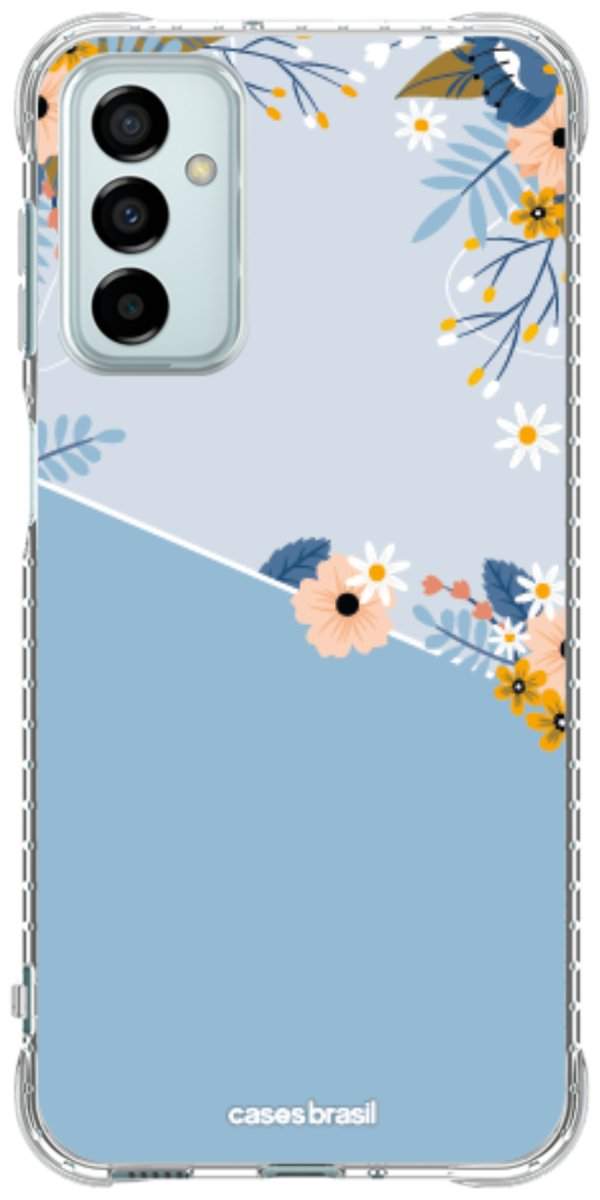Capinha para Celular Ramo de Flores Azul