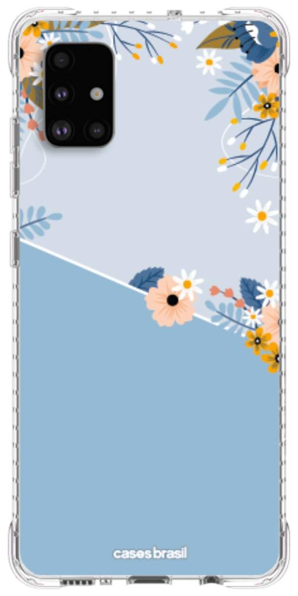 Capinha para Celular Ramo de Flores Azul