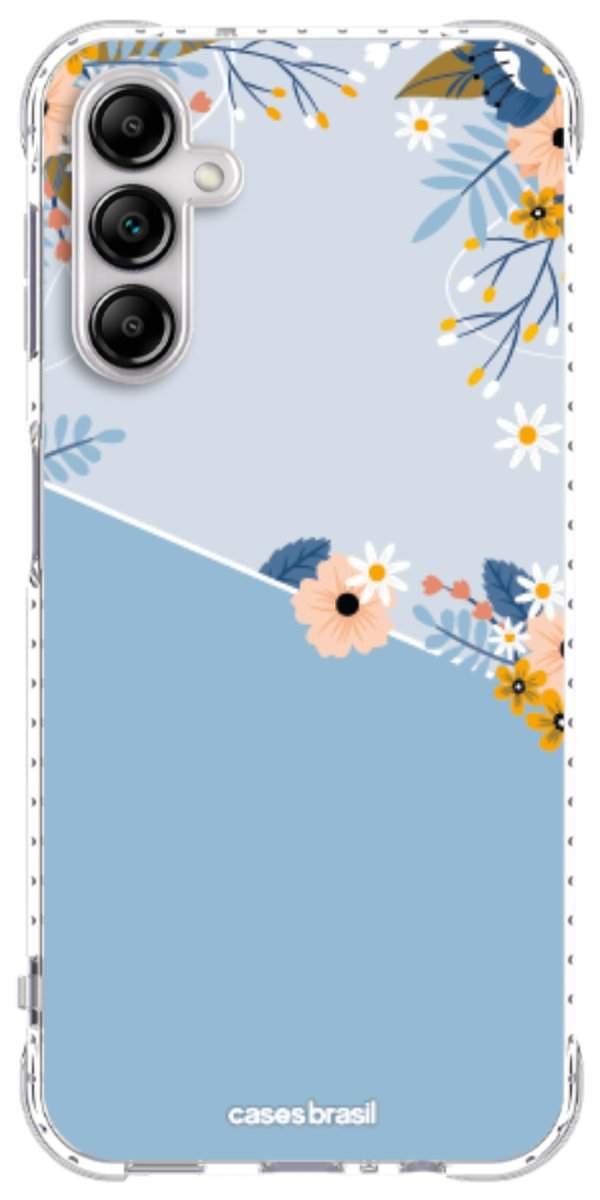 Capinha para Celular Ramo de Flores Azul