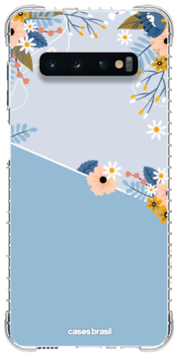 Capinha para Celular Ramo de Flores Azul