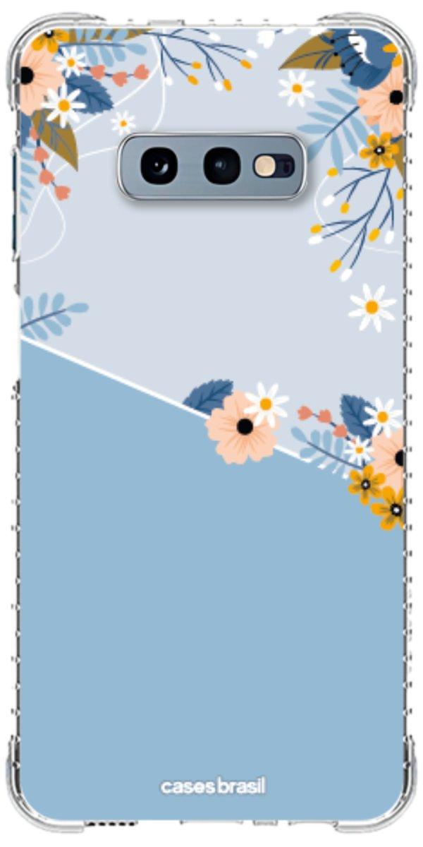 Capinha para Celular Ramo de Flores Azul