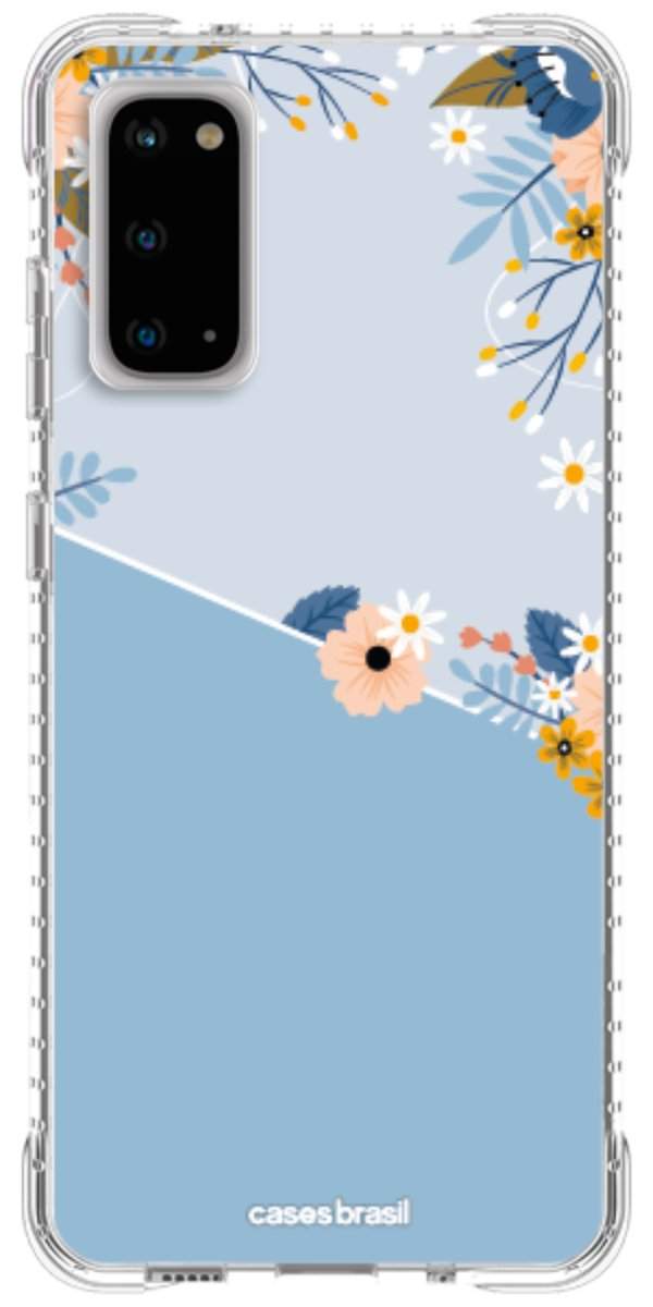Capinha para Celular Ramo de Flores Azul