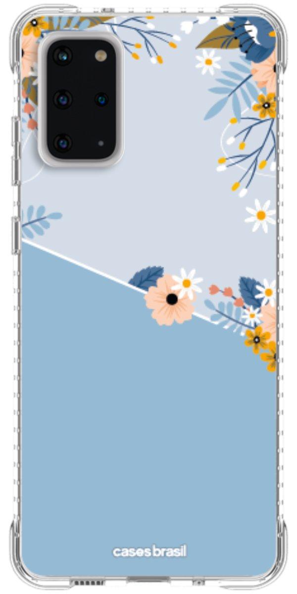Capinha para Celular Ramo de Flores Azul