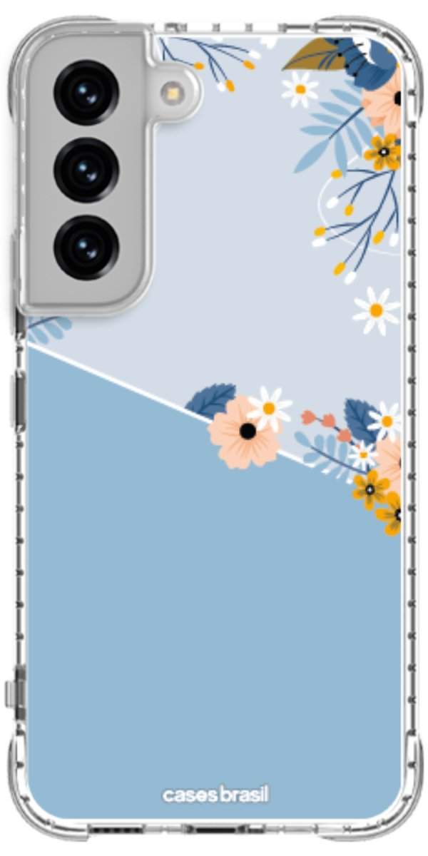 Capinha para Celular Ramo de Flores Azul