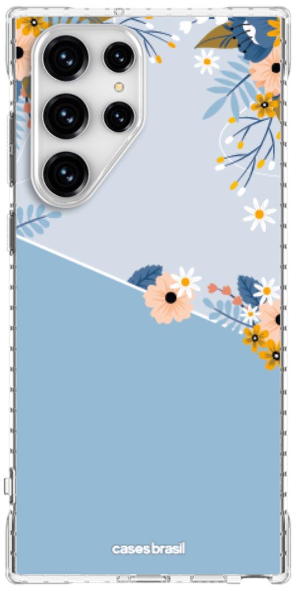 Capinha para Celular Ramo de Flores Azul