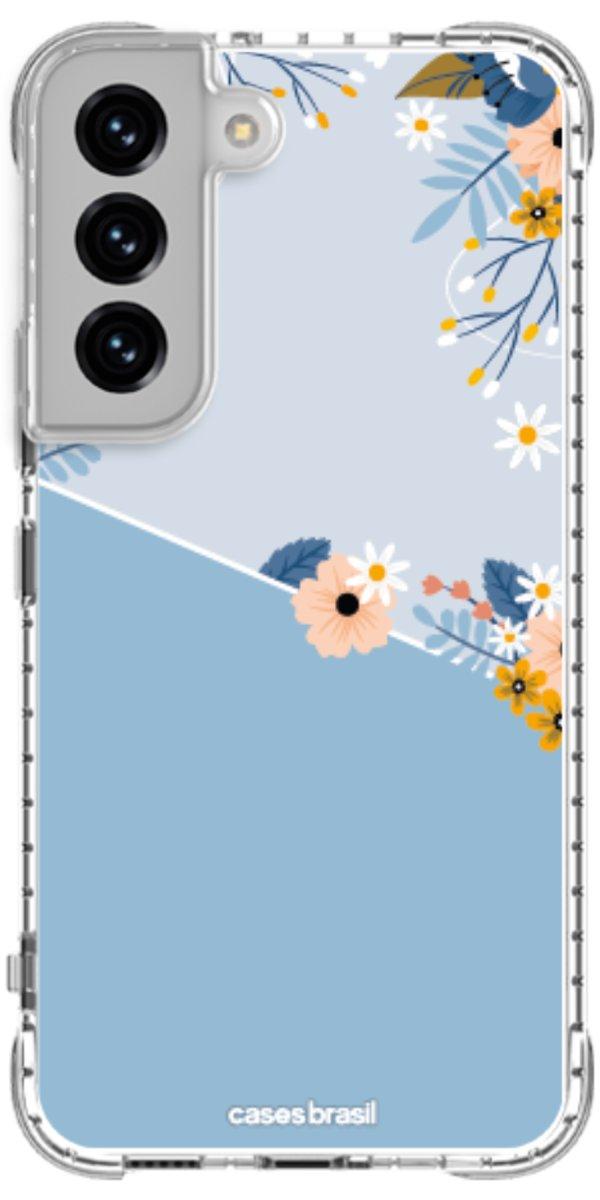 Capinha para Celular Ramo de Flores Azul