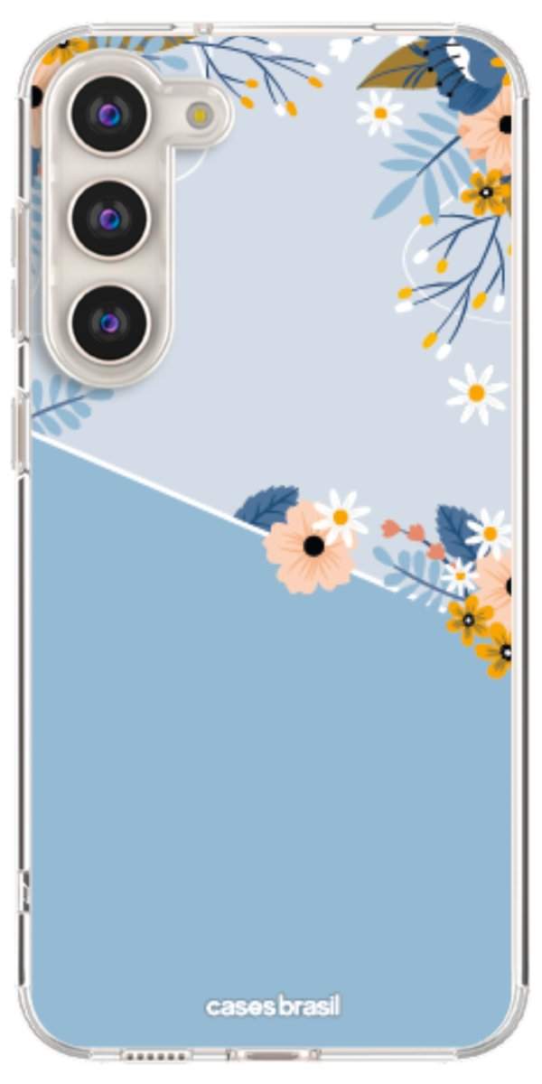 Capinha para Celular Ramo de Flores Azul