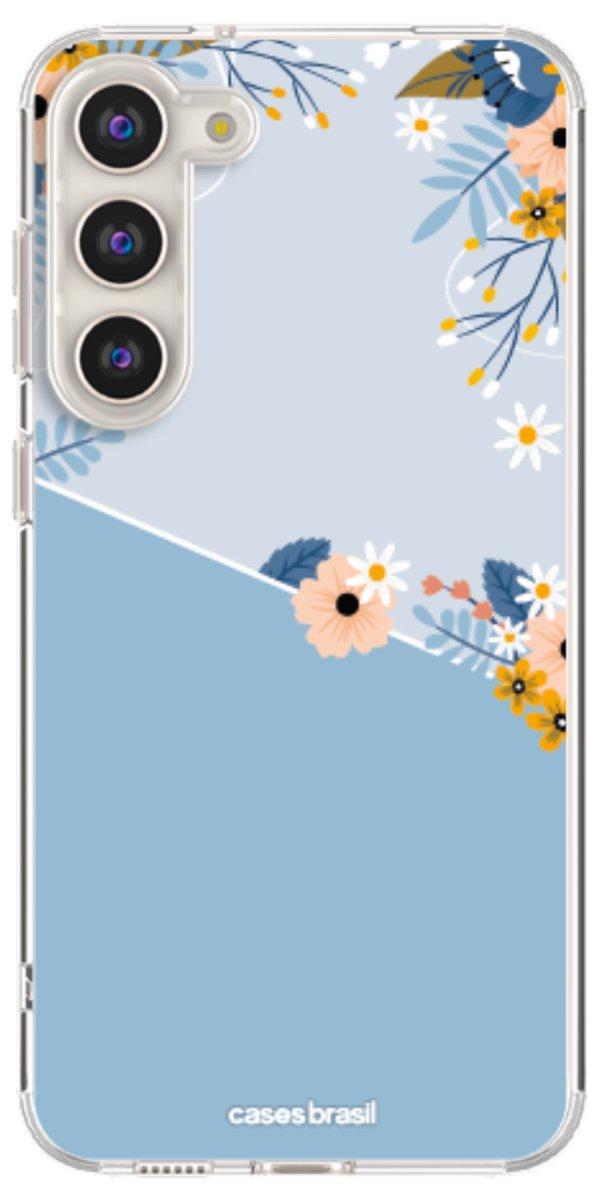 Capinha para Celular Ramo de Flores Azul