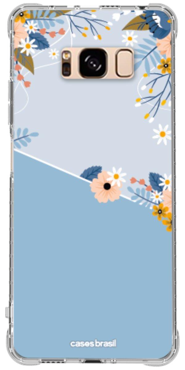 Capinha para Celular Ramo de Flores Azul
