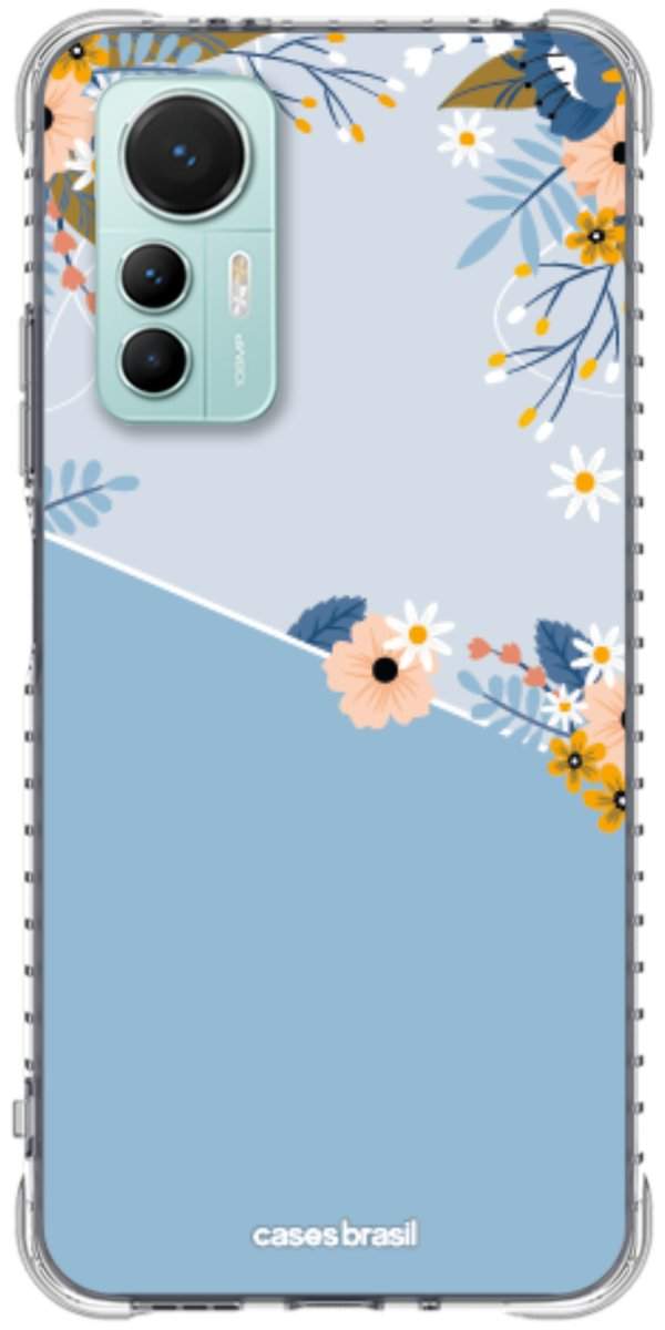 Capinha para Celular Ramo de Flores Azul