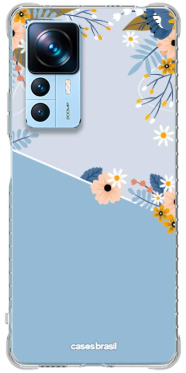 Capinha para Celular Ramo de Flores Azul