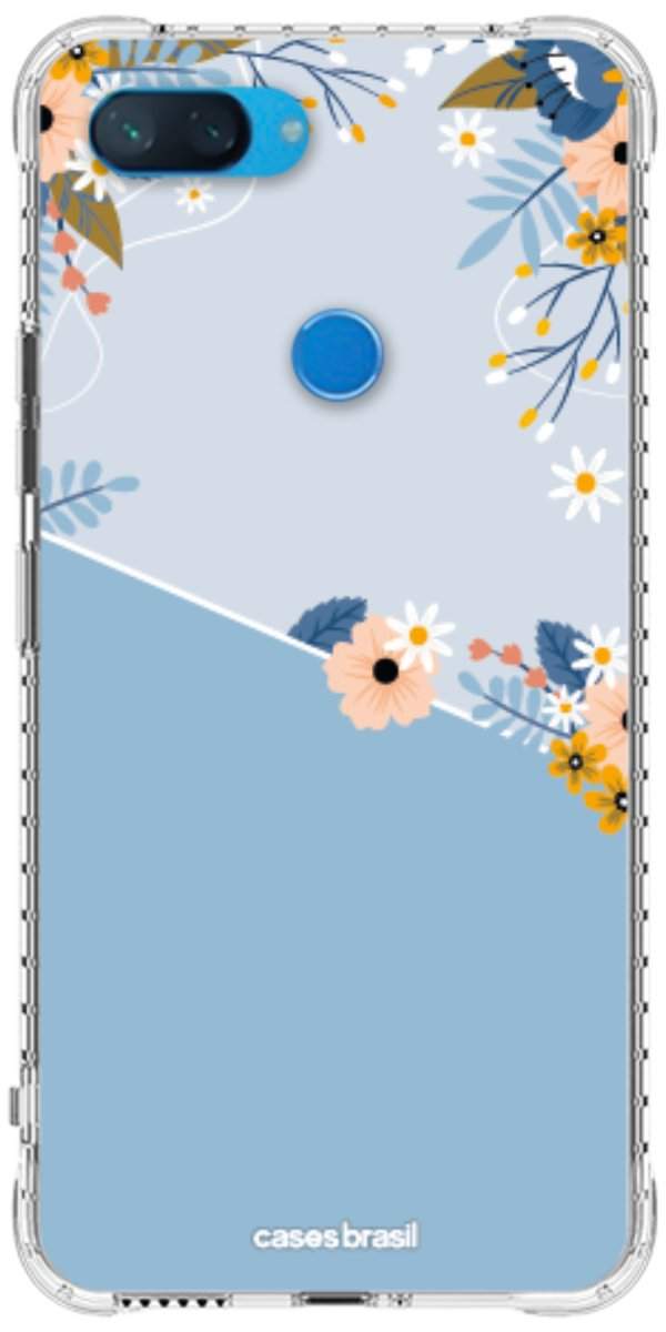 Capinha para Celular Ramo de Flores Azul