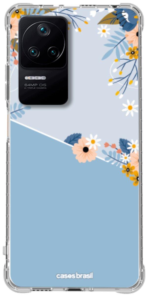 Capinha para Celular Ramo de Flores Azul