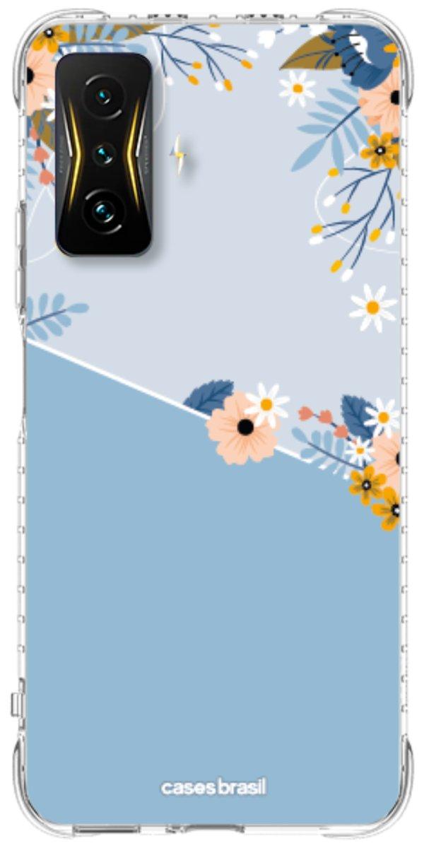 Capinha para Celular Ramo de Flores Azul