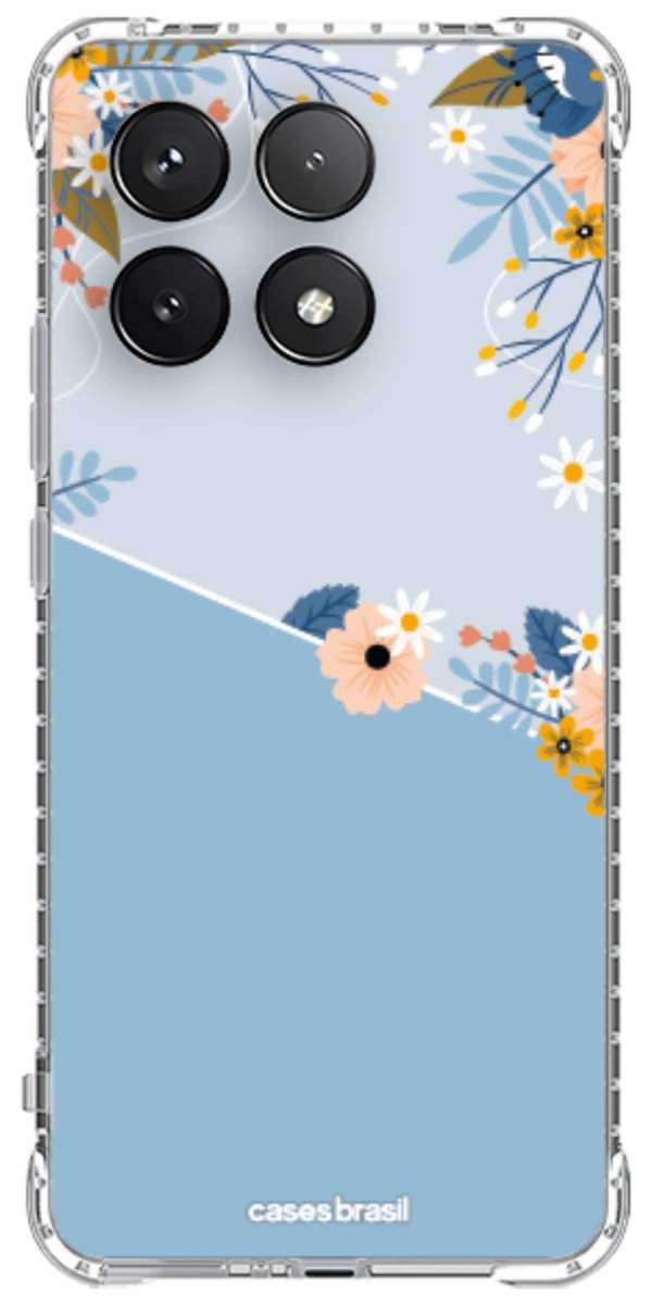 Capinha para Celular Ramo de Flores Azul