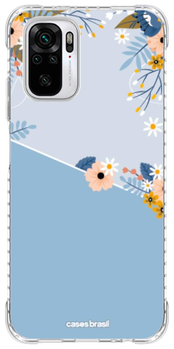 Capinha para Celular Ramo de Flores Azul
