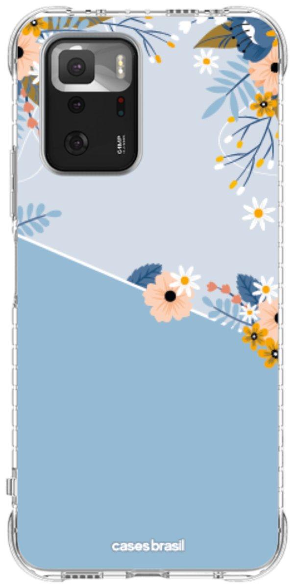 Capinha para Celular Ramo de Flores Azul