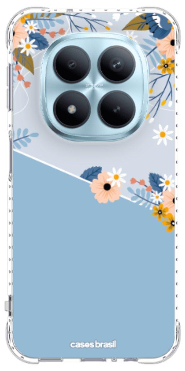 Capinha para Celular Ramo de Flores Azul