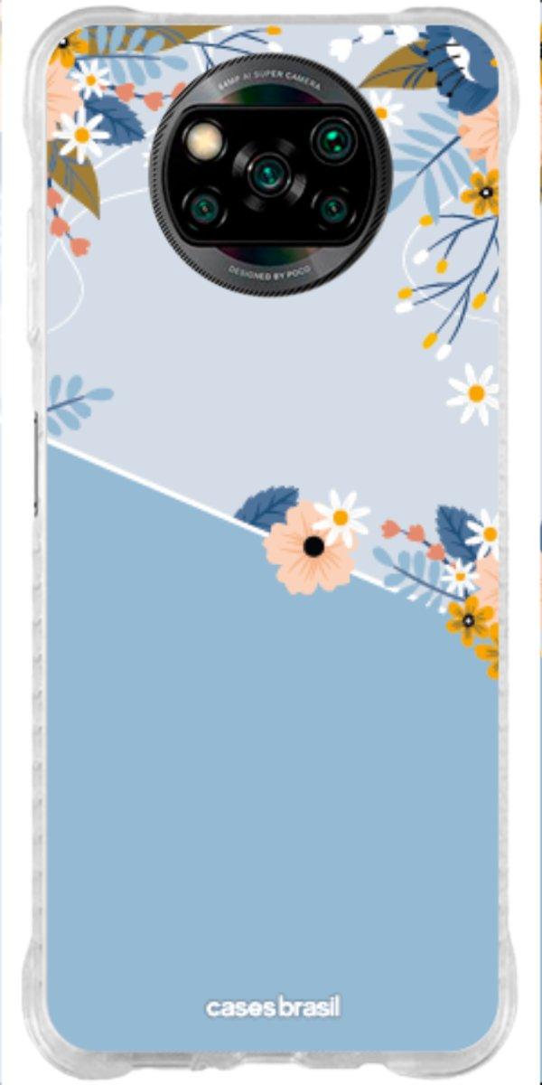 Capinha para Celular Ramo de Flores Azul