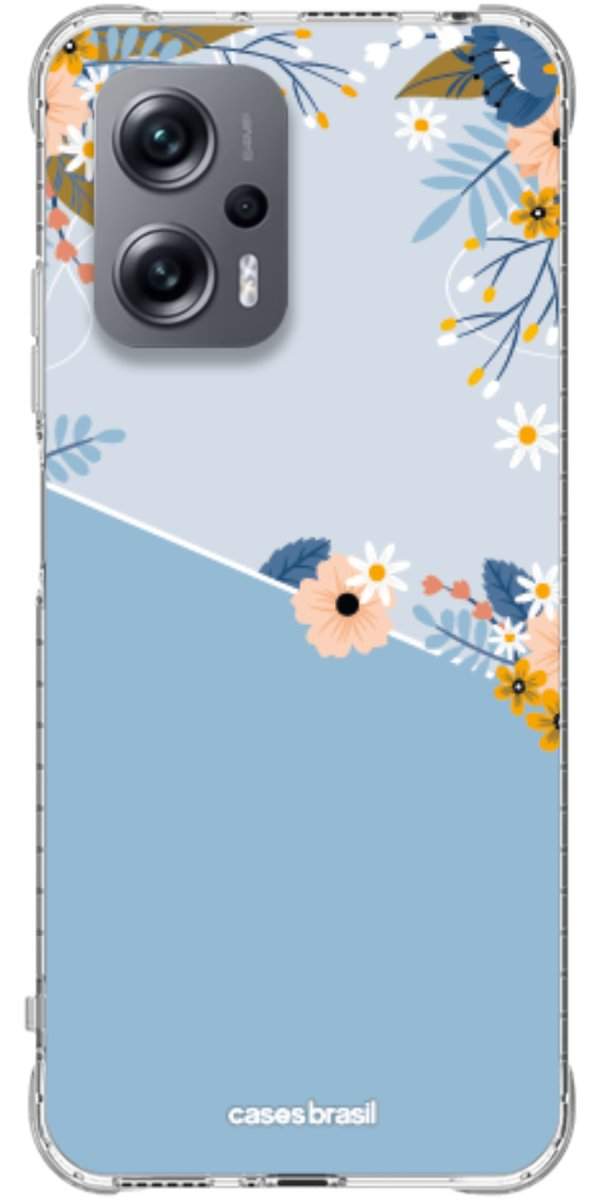 Capinha para Celular Ramo de Flores Azul
