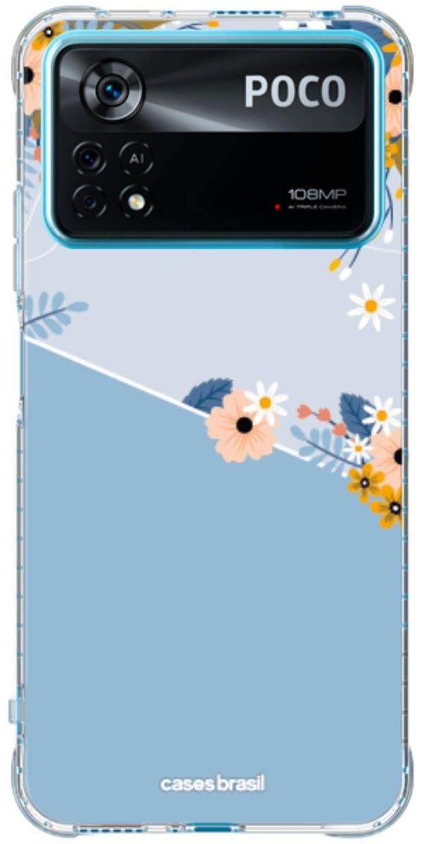 Capinha para Celular Ramo de Flores Azul