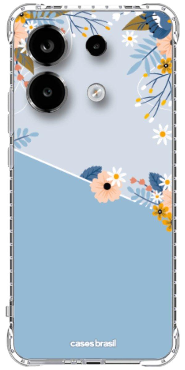 Capinha para Celular Ramo de Flores Azul