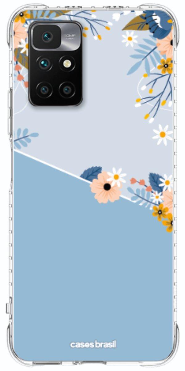 Capinha para Celular Ramo de Flores Azul