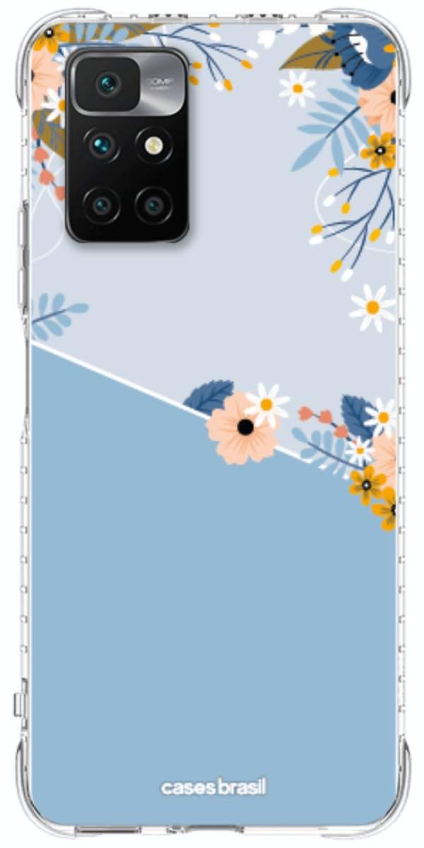 Capinha para Celular Ramo de Flores Azul