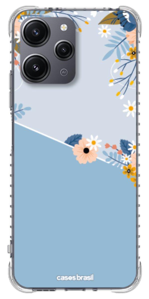 Capinha para Celular Ramo de Flores Azul