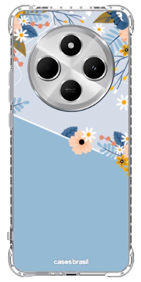 Capinha para Celular Ramo de Flores Azul