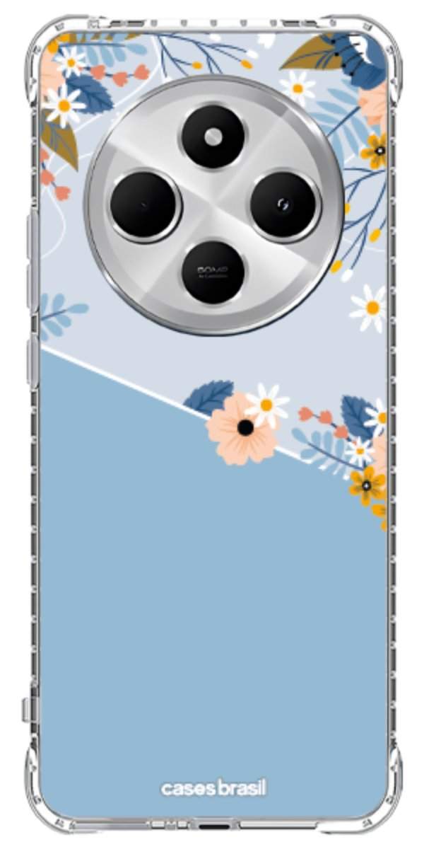 Capinha para Celular Ramo de Flores Azul