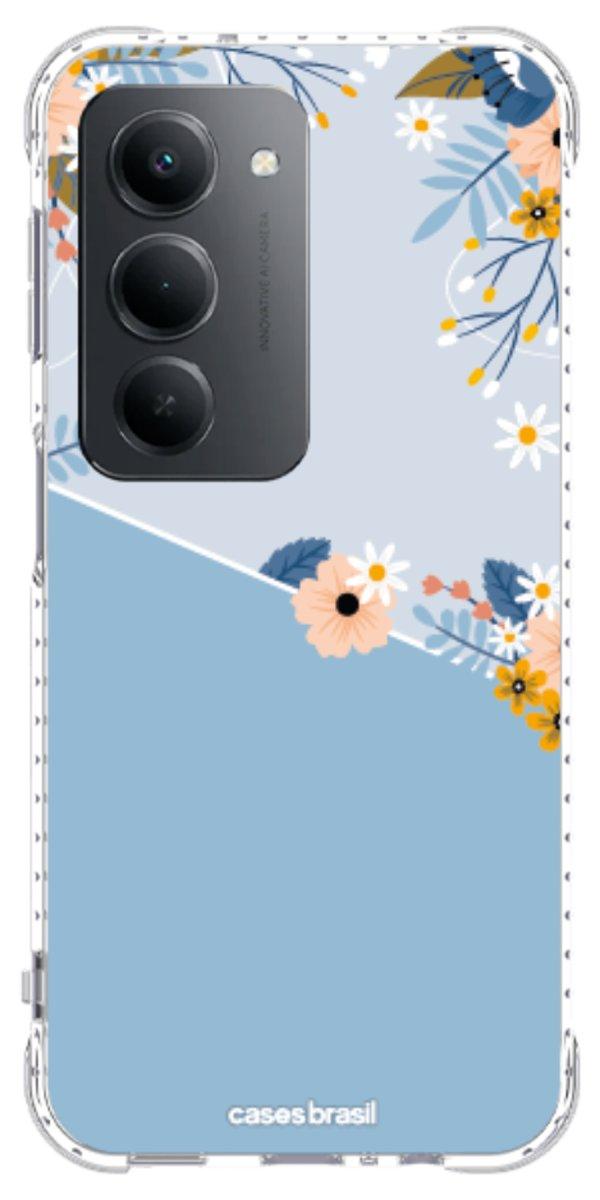 Capinha para Celular Ramo de Flores Azul