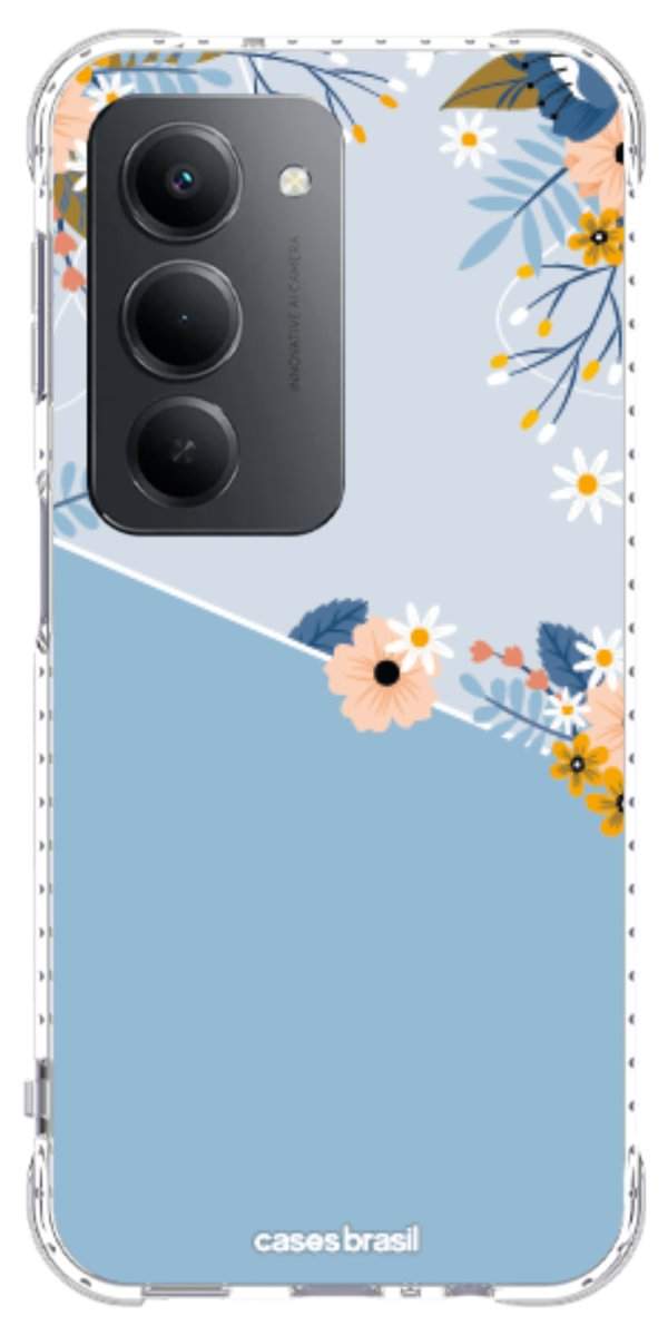 Capinha para Celular Ramo de Flores Azul