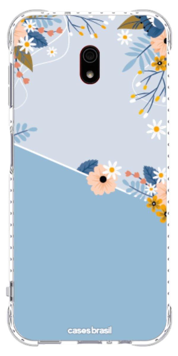 Capinha para Celular Ramo de Flores Azul
