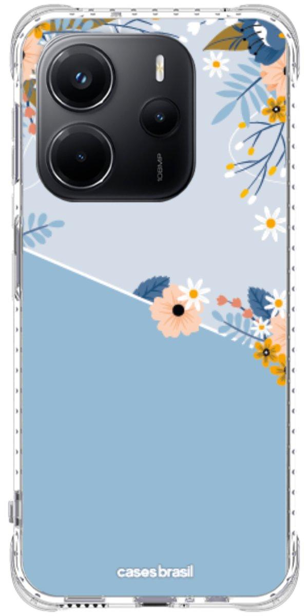 Capinha para Celular Ramo de Flores Azul