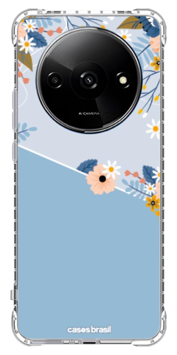 Capinha para Celular Ramo de Flores Azul