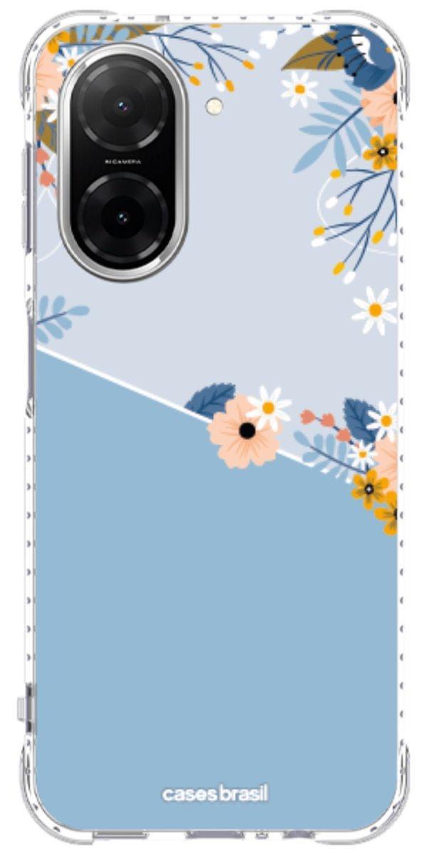 Capinha para Celular Ramo de Flores Azul