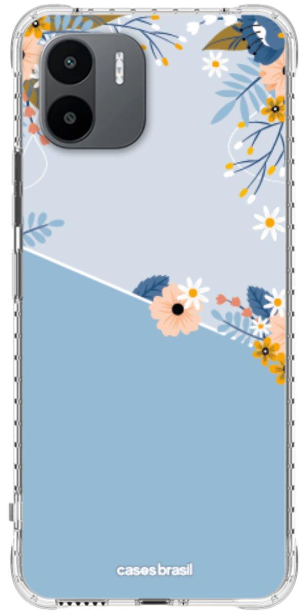 Capinha para Celular Ramo de Flores Azul