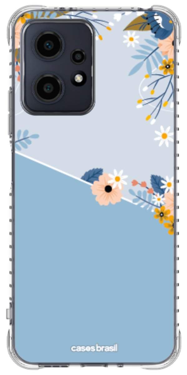 Capinha para Celular Ramo de Flores Azul