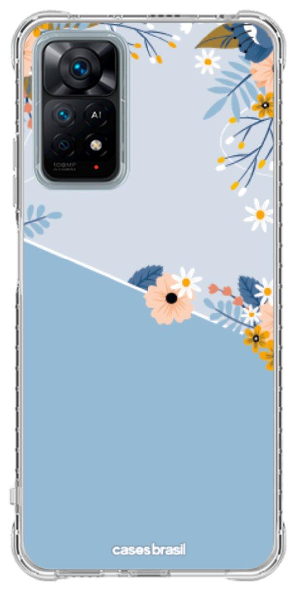 Capinha para Celular Ramo de Flores Azul
