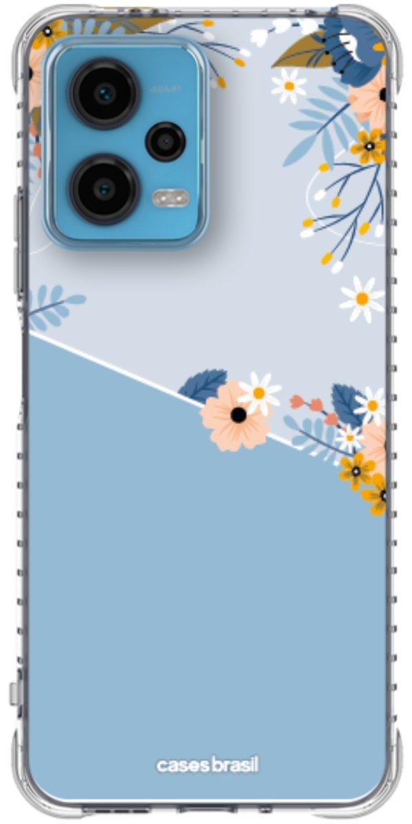 Capinha para Celular Ramo de Flores Azul