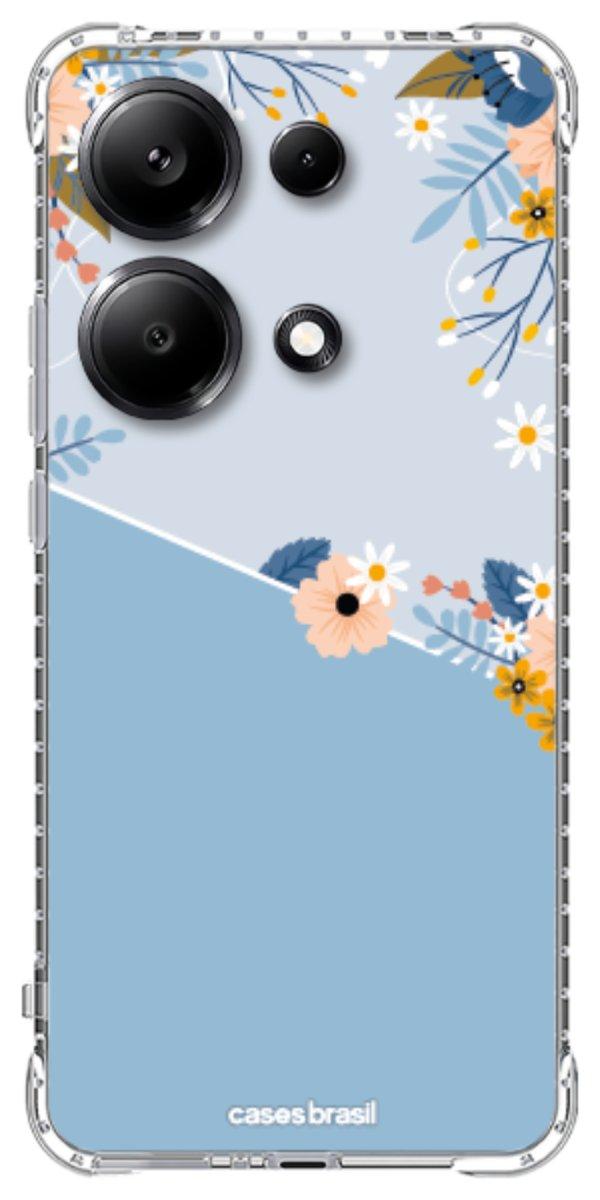 Capinha para Celular Ramo de Flores Azul