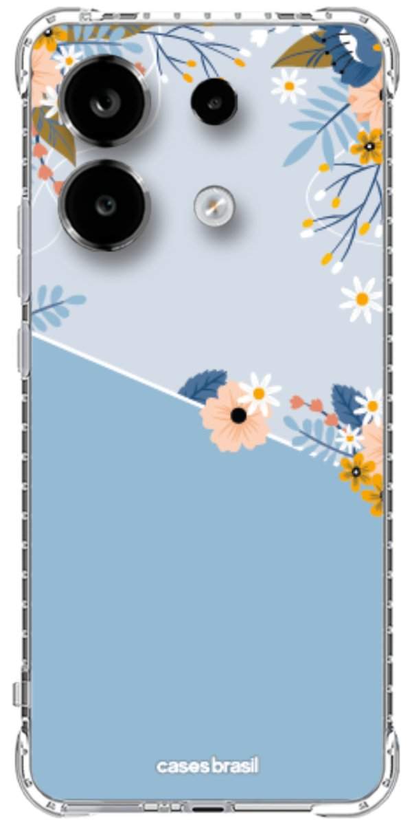Capinha para Celular Ramo de Flores Azul