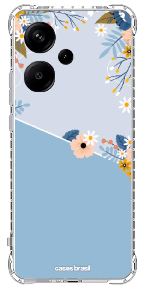 Capinha para Celular Ramo de Flores Azul