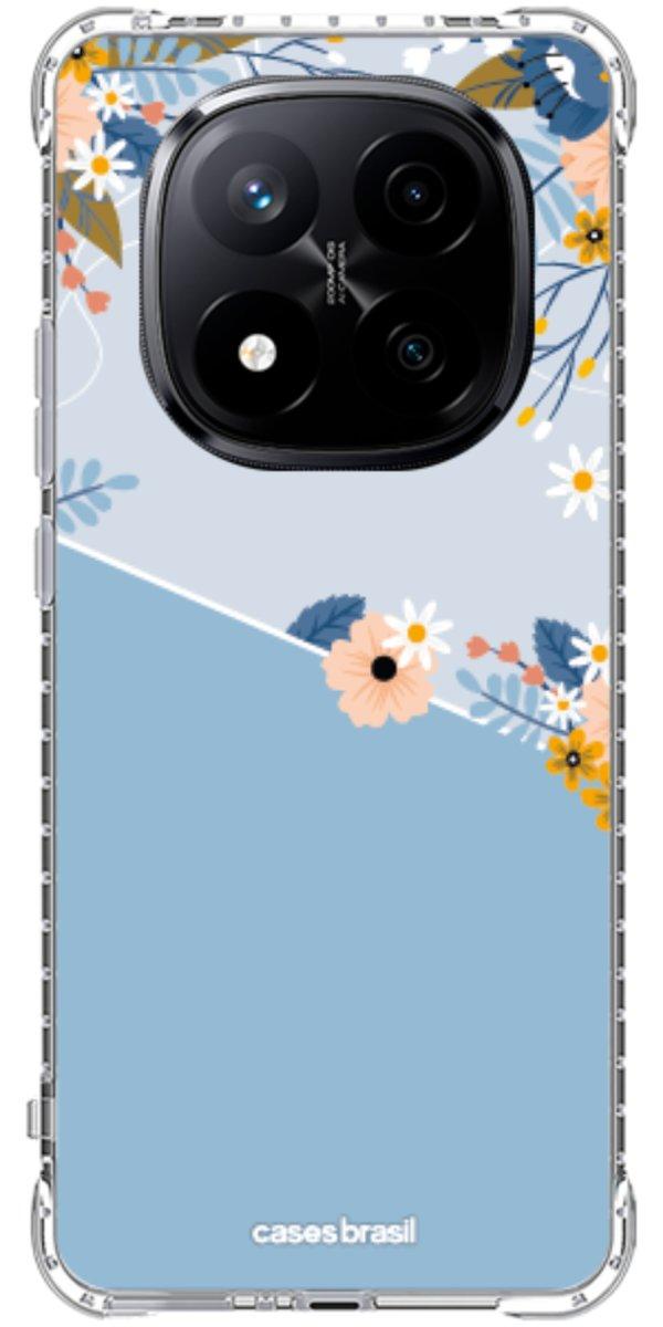Capinha para Celular Ramo de Flores Azul