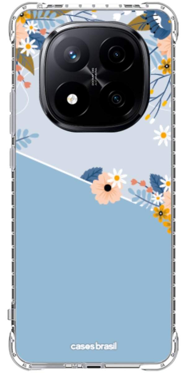 Capinha para Celular Ramo de Flores Azul