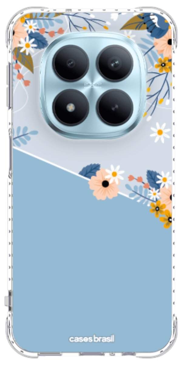 Capinha para Celular Ramo de Flores Azul