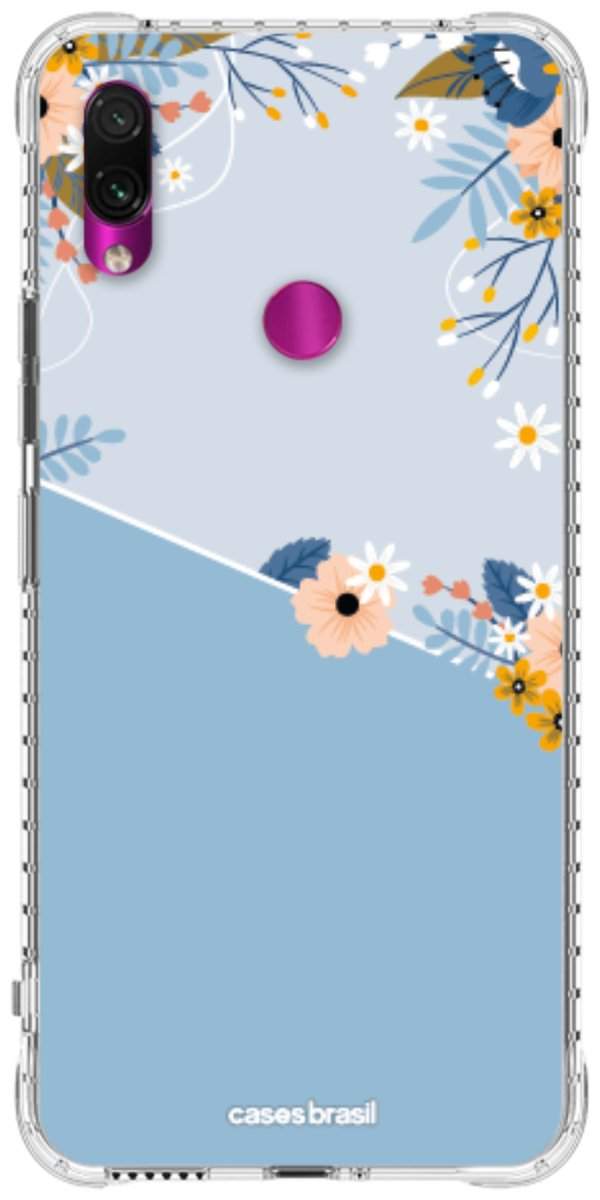 Capinha para Celular Ramo de Flores Azul