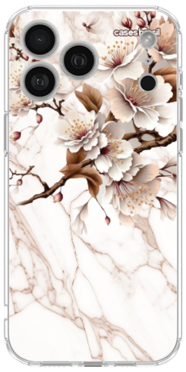 Capinha para Celular Mármore Sépia Floral